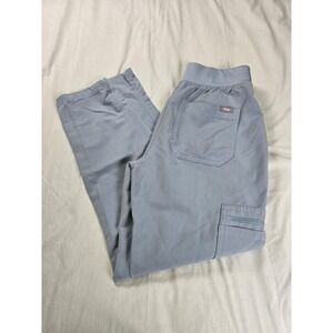 FIGS Yola Pants Womens S/P Blue Technical Collection Cargo Scrub Drawstring